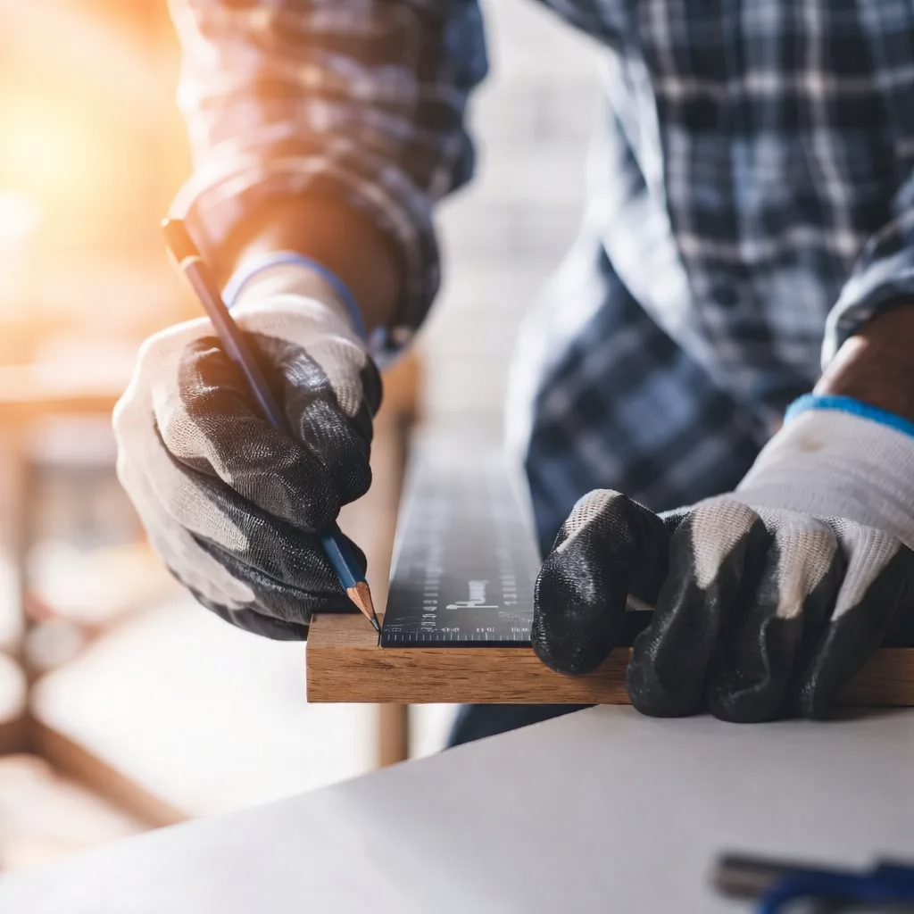 Snekker og tømrer i Innlandet som jobber med byggeprosjekt